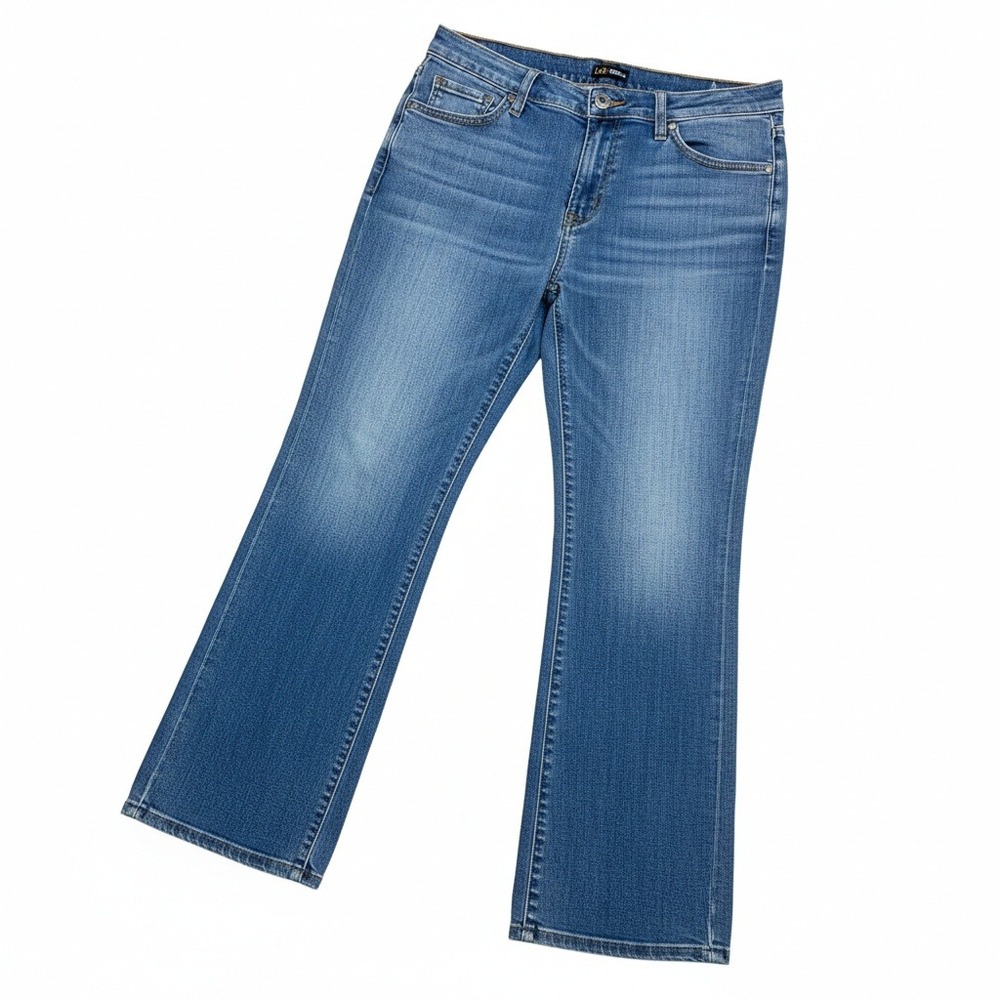Lee Women's Relaxed Fit Straight Leg Jeans‎ Size 12 Medium Blue Wash Stretch